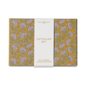 Комплект от 16 картички-бележки - винтидж флорален принт